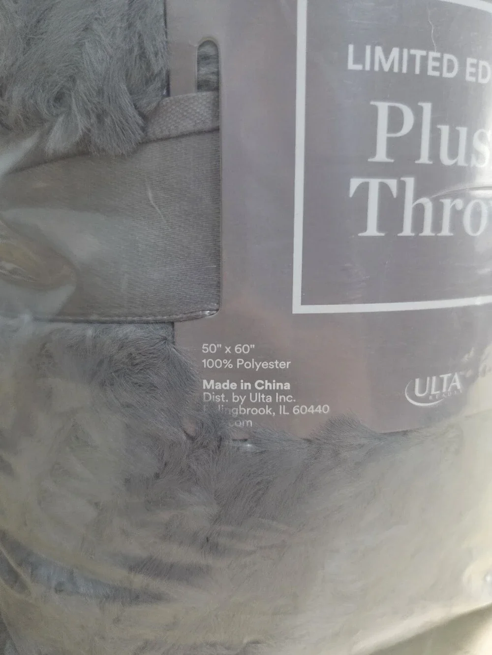 Ulta Beauty Limited Edition Plush Throw Blanket Solid Gray 50